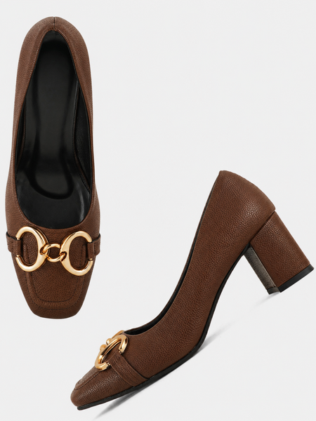 SheTop Brown Party Heels