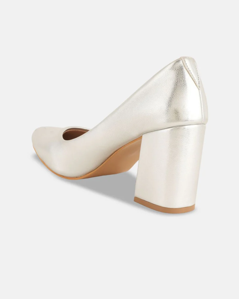 Shetop Women Textured Block Pumps Heels