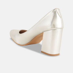 Shetop Women Textured Block Pumps Heels