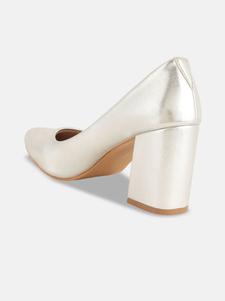 Shetop Women Textured Block Pumps Heels