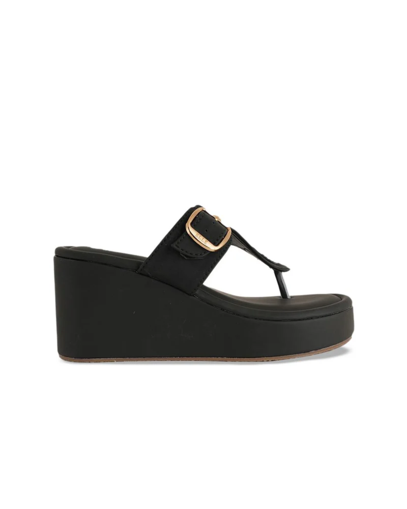 Mast & Harbour Women Party Wedge Sandals with Buckles