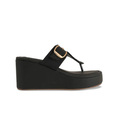 Mast & Harbour Women Party Wedge Sandals with Buckles