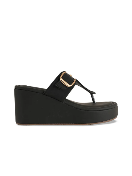 Mast & Harbour Women Party Wedge Sandals with Buckles