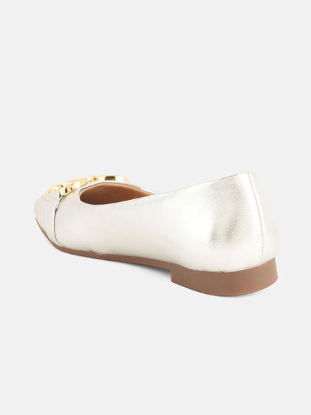 Shetop Women Party Square Toe Ballerinas with Buckles