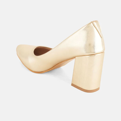 Shetop Women Pointed Toe Party Block Pumps