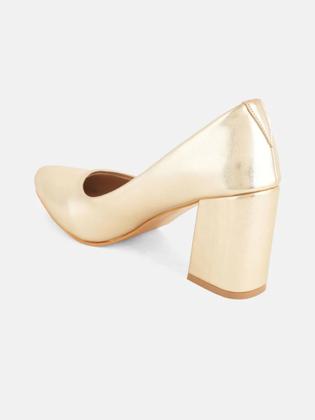 Shetop Women Pointed Toe Party Block Pumps
