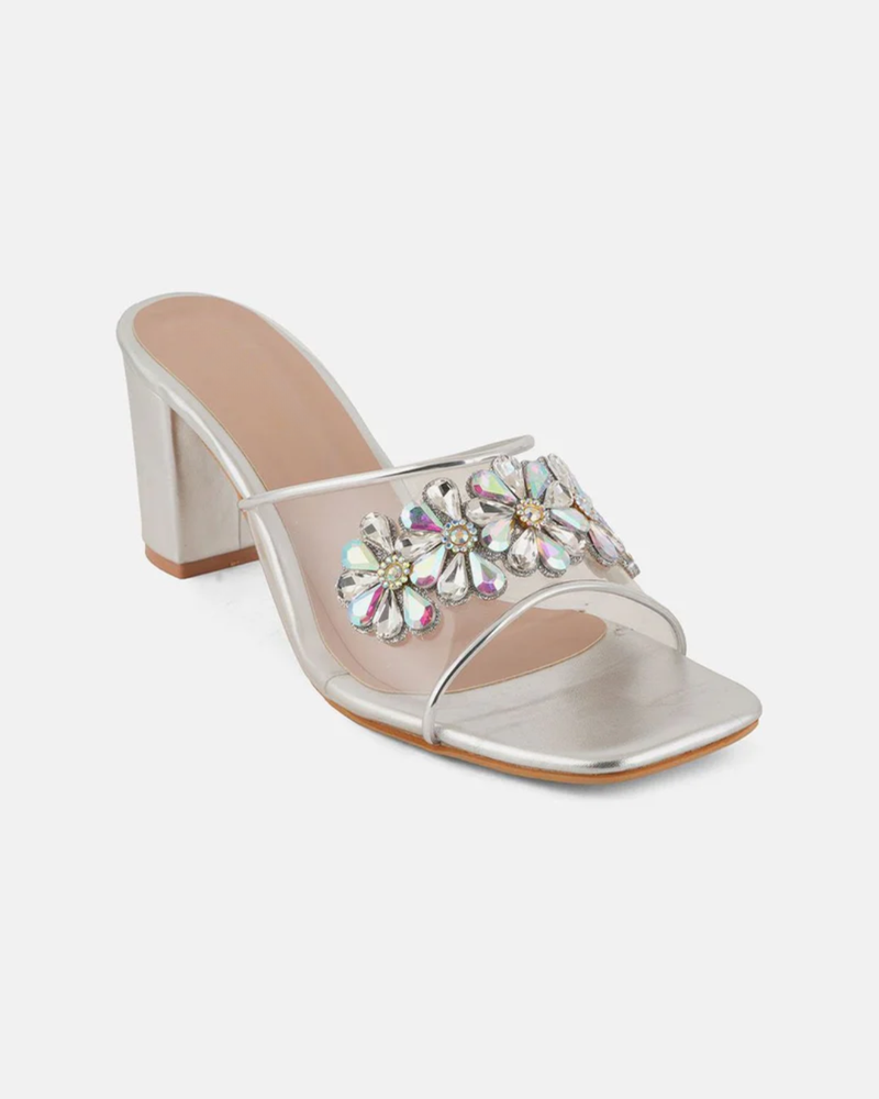Shetop Embellished  Synthetic Block Heel Sandals