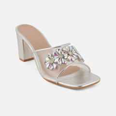 Shetop Embellished  Synthetic Block Heel Sandals