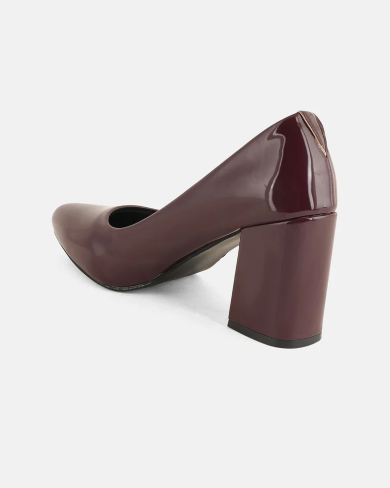 Shetop Women Pointed Toe Block Heels Pumps