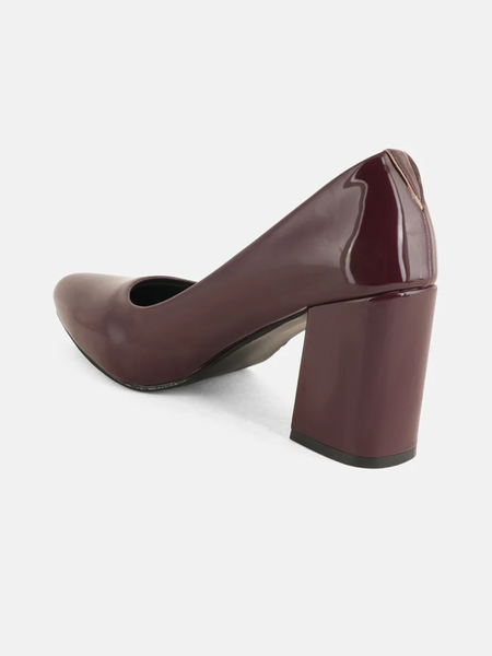 Shetop Women Pointed Toe Block Heels Pumps