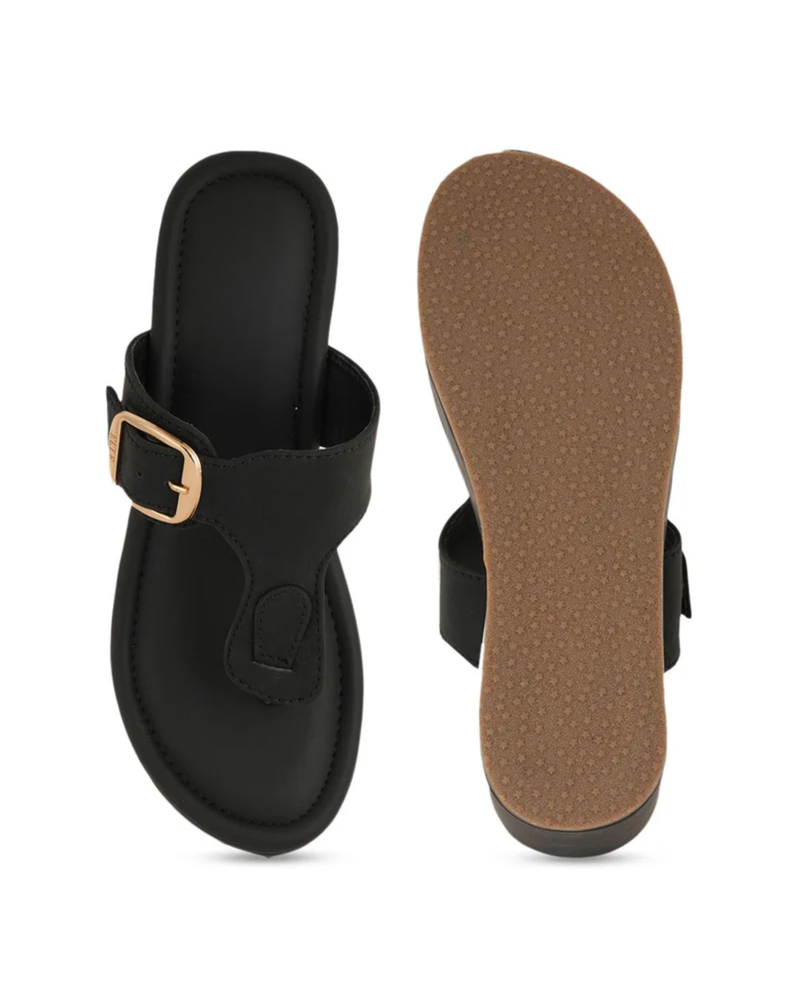 Mast & Harbour Women Party Wedge Sandals with Buckles