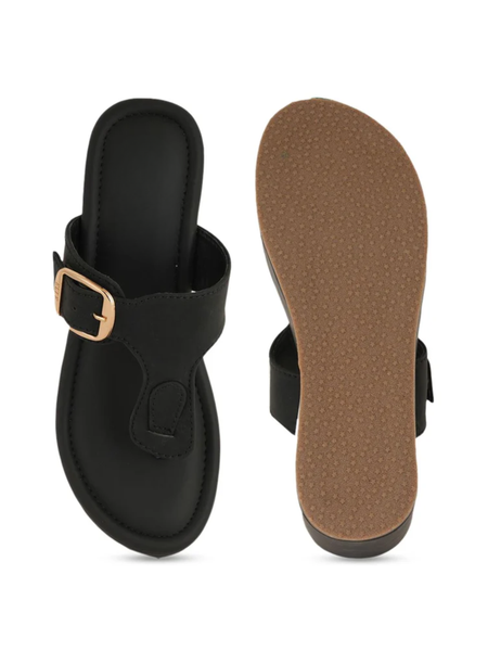 Mast & Harbour Women Party Wedge Sandals with Buckles