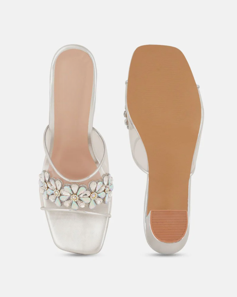 Shetop Embellished  Synthetic Block Heel Sandals