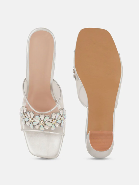 Shetop Embellished  Synthetic Block Heel Sandals
