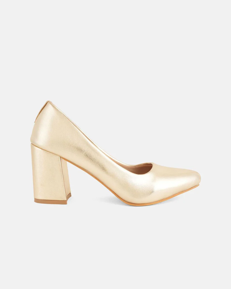 Shetop Women Pointed Toe Party Block Pumps