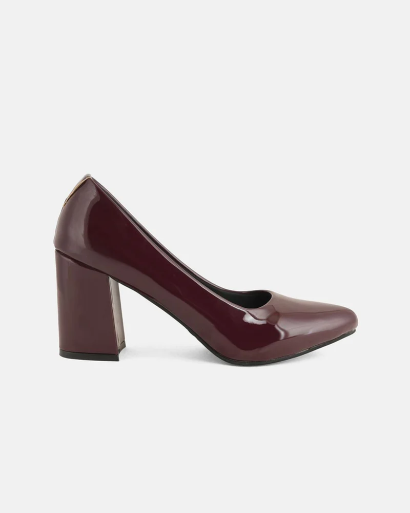 Shetop Women Pointed Toe Block Heels Pumps
