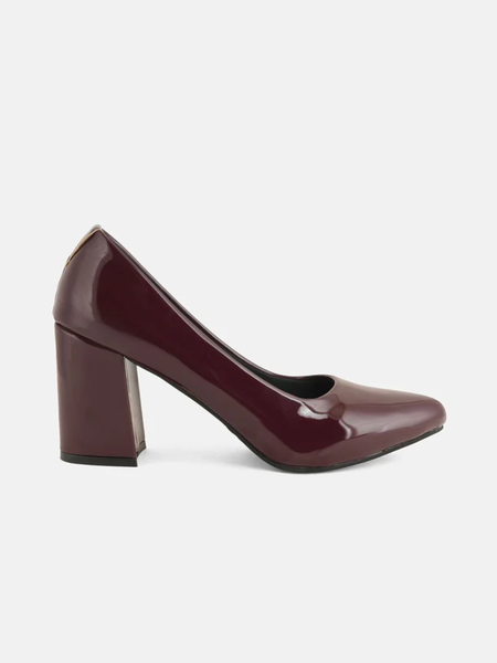 Shetop Women Pointed Toe Block Heels Pumps