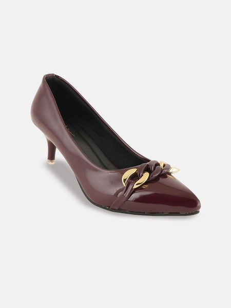 Mast & Harbour Women Pointed Toe Kitten Heel Pumps