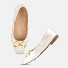 Shetop Women Party Square Toe Ballerinas with Buckles