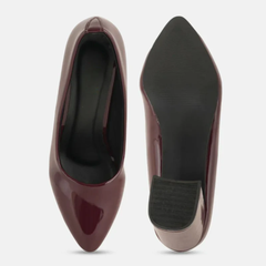 Shetop Women Pointed Toe Block Heels Pumps