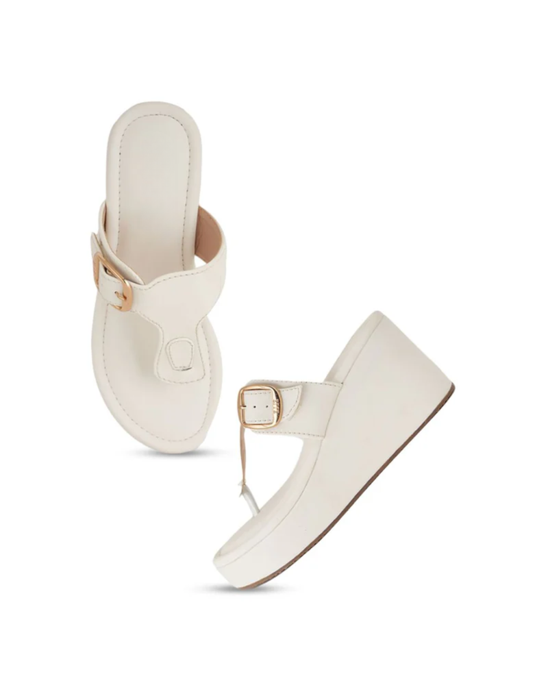 Mast & Harbour Women Wedge Sandals with Buckles