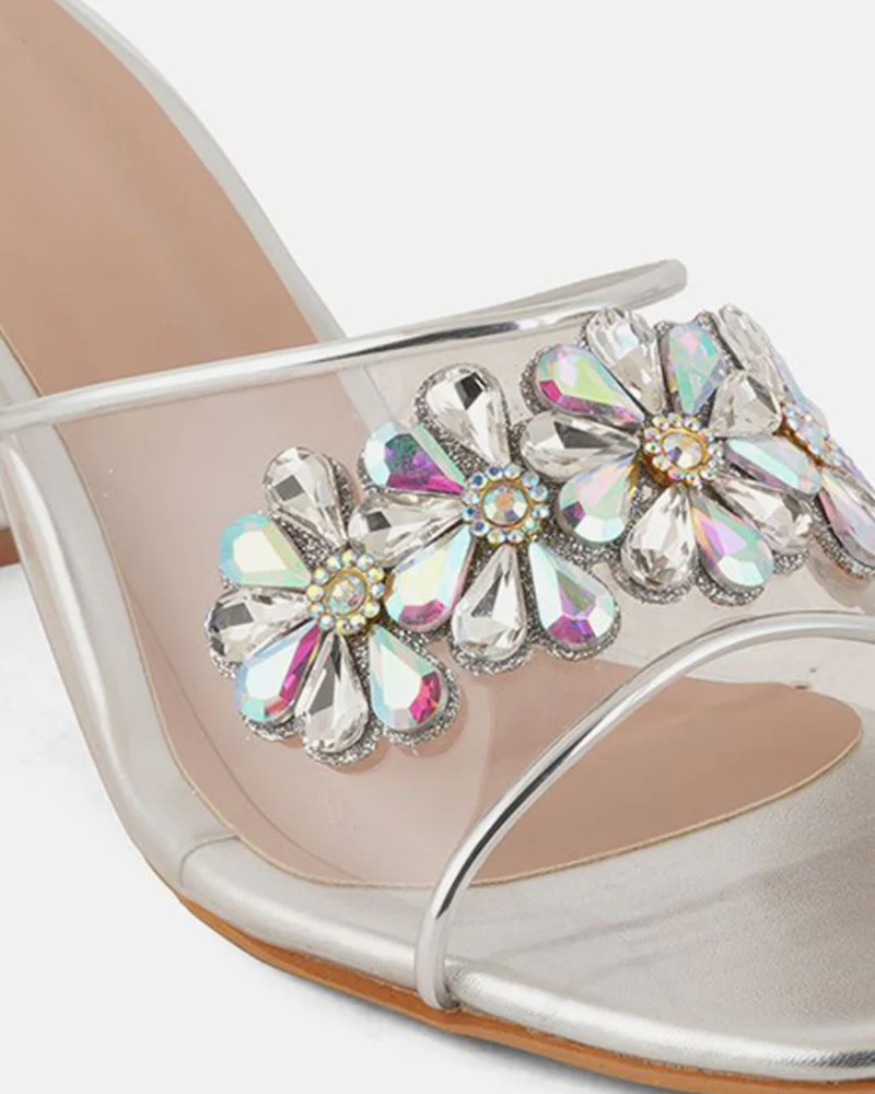 Shetop Embellished  Synthetic Block Heel Sandals