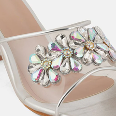 Shetop Embellished  Synthetic Block Heel Sandals