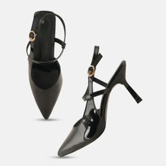 Shetop Women Slingback Party Kitten Heel Pumps