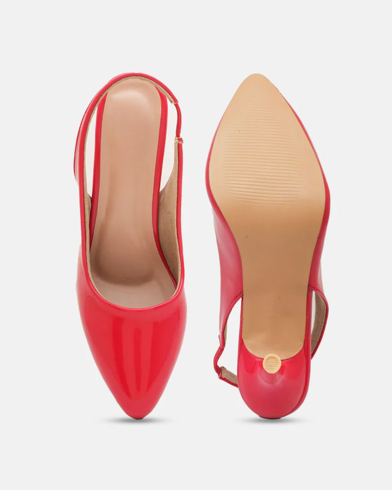 Shetop Women Kitten Slingback Heel Pumps