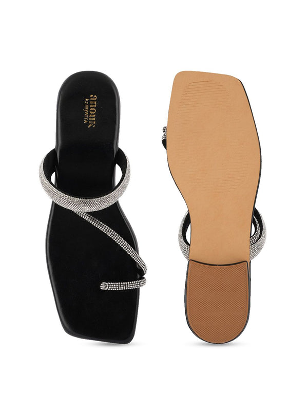 Anouk Embellished One Toe Block Heels