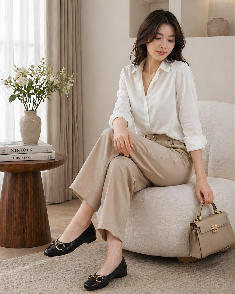 SheTop Women Textured Ballerinas