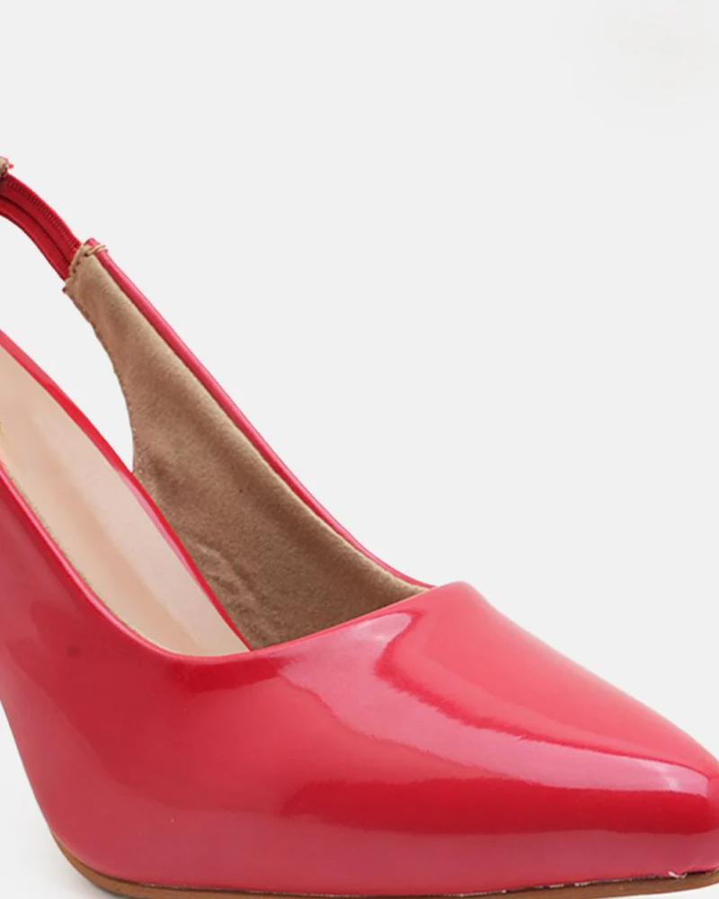 Shetop Women Kitten Slingback Heel Pumps