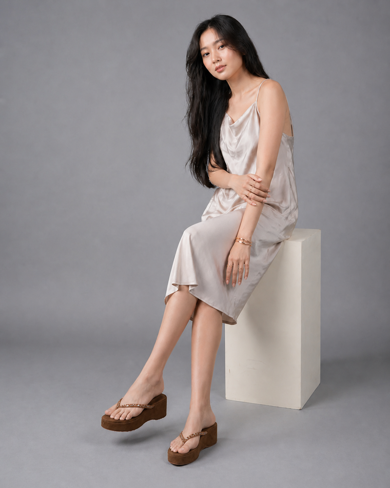 SheTop Brown Party Heels