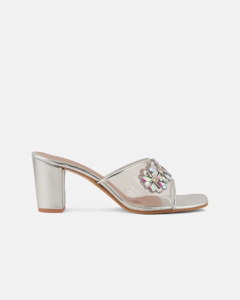 Shetop Embellished  Synthetic Block Heel Sandals