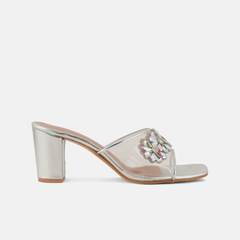 Shetop Embellished  Synthetic Block Heel Sandals