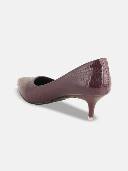 Mast & Harbour Women Textured Slim Heeled Pumps