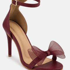 Maroon Solid Sandals Stiletto Heels