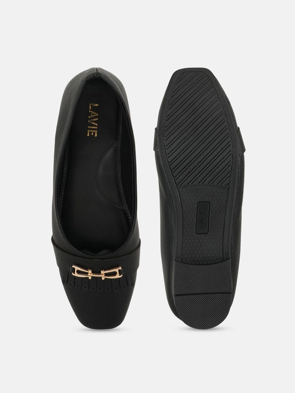 Lavie Women Square Toe Ballerinas with Buckles Flats
