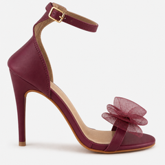 Maroon Solid Sandals Stiletto Heels