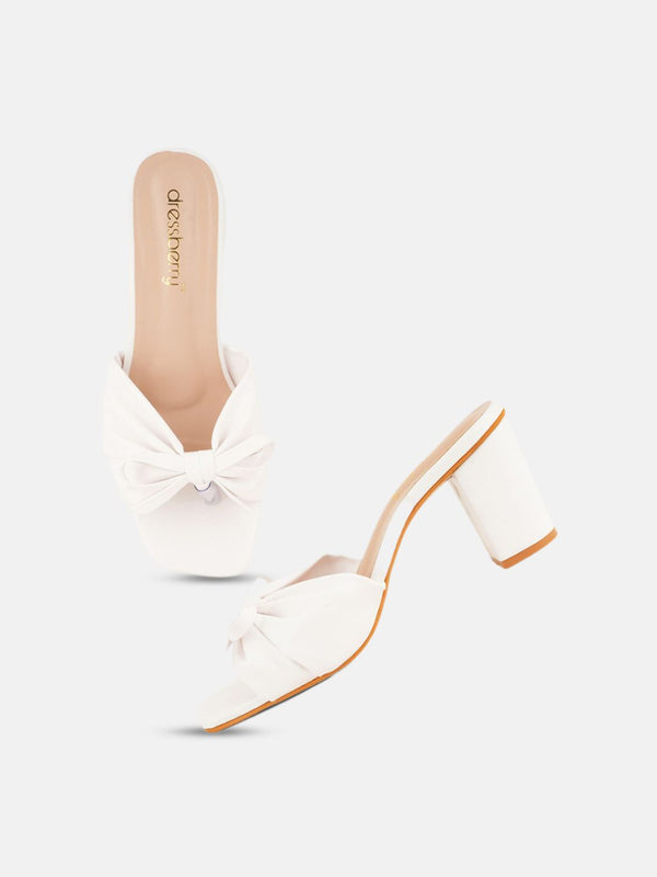 DressBerry Women Square Toe Block Heel Sandals with Bows