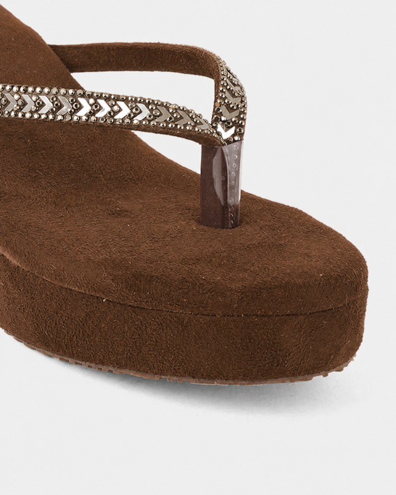 SheTop Brown Party Heels