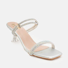 SHETOP Embellished Slim Heel Sandals