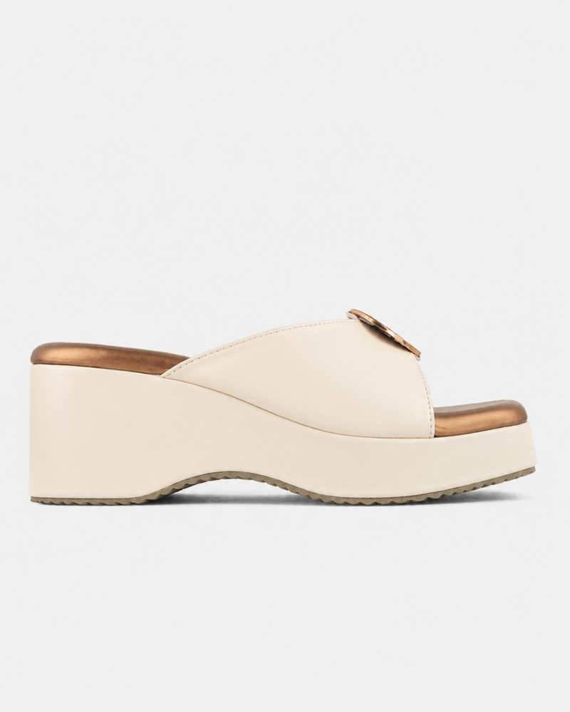 Cream Trending Fashionable Wedges for Women