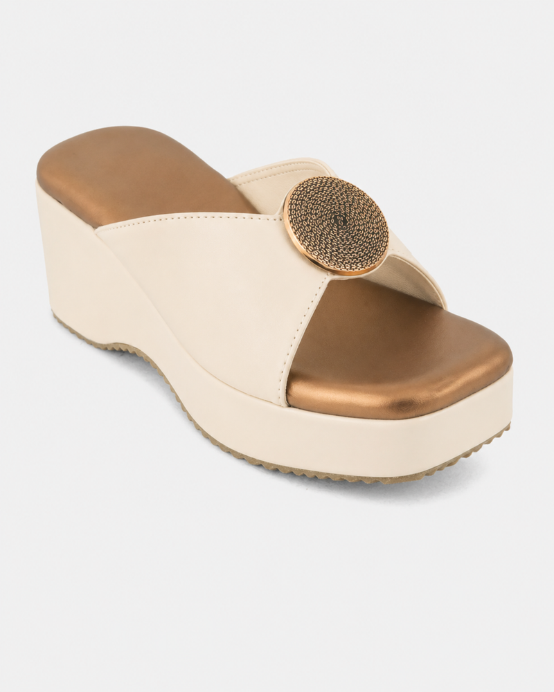 Cream Trending Fashionable Wedges for Women