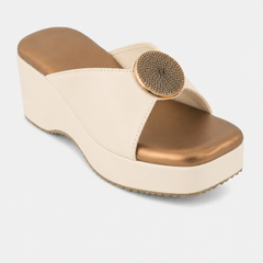 Cream Trending Fashionable Wedges for Women