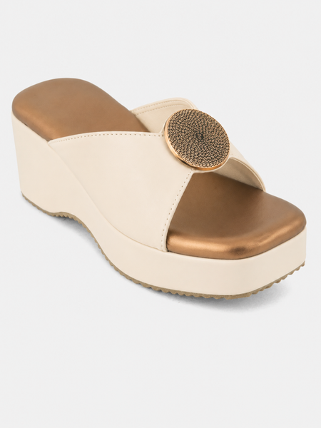 Cream Trending Fashionable Wedges for Women