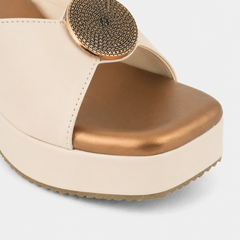 Cream Trending Fashionable Wedges for Women