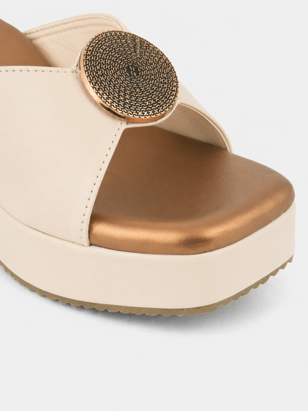 Cream Trending Fashionable Wedges for Women