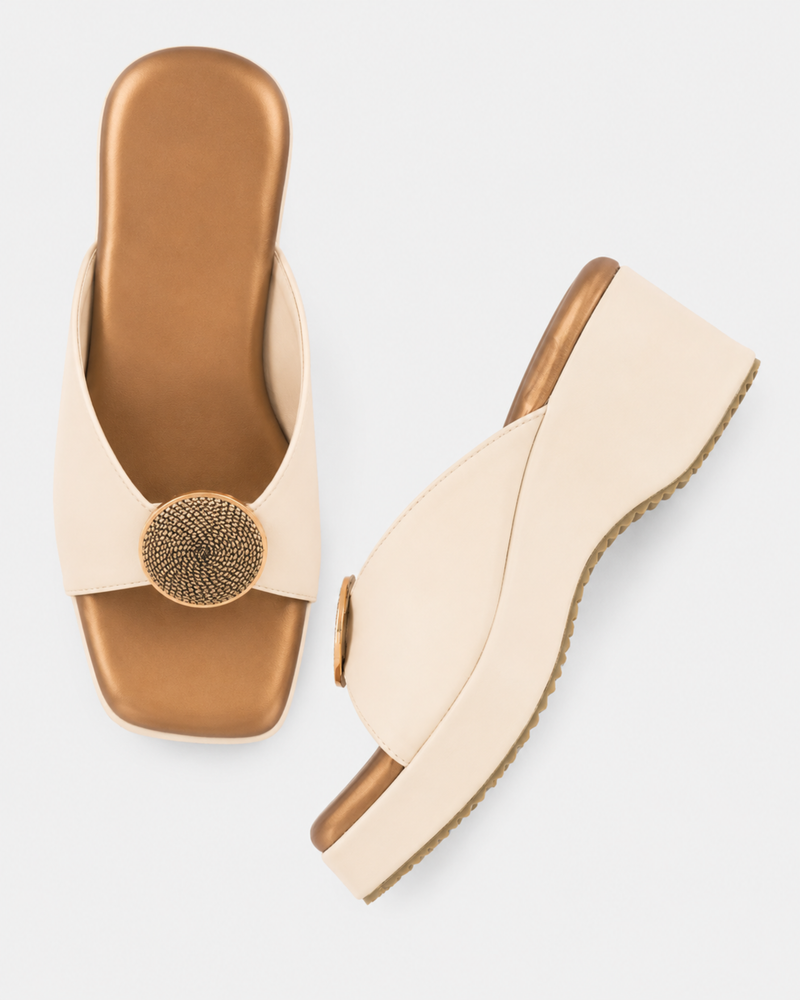 Cream Trending Fashionable Wedges for Women