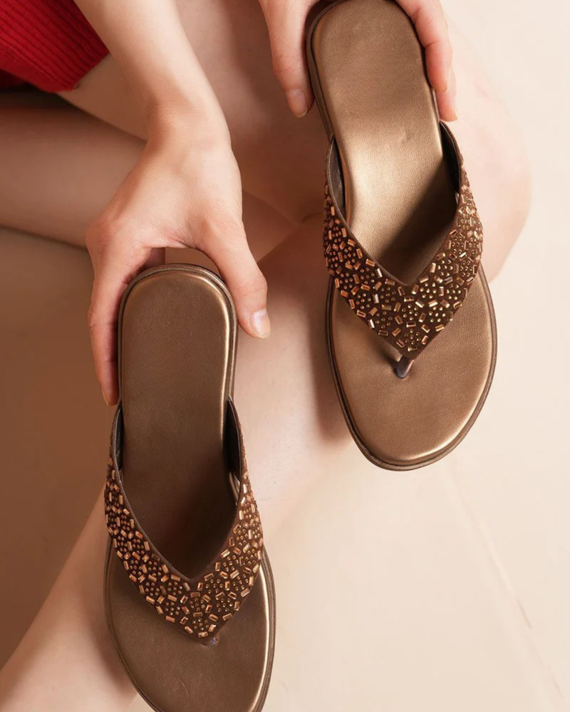 SheTop Embellished Round Toe Heels